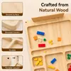 Bandeja de almacenamiento para bloques de juguete de madera maciza, tablero de almacenamiento compartimentado para accesorios de juguete ensamblados, bandeja organizadora para bloques de partículas pequeñas, personalizable