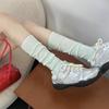 Meias Finas de Verão, Algodão Penteado, Respiráveis e Doces, Para Sapatos de Meninas Ins, Meias de Ballet, Meias 3/4 Cor Lisa, Versátil