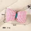 Accesorio para el Cabello con Lazo de Tela a Cuadros Estilo Coreano Flor de Cinco Pétalos Broche Accesorio Decoración para Bolsos Accesorios Venta al por Mayor