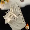 Calça de Veludo Cotelê Masculina Primavera e Outono Marca Americana de Moda Calça Esportiva Listrada Calça Masculina Solta Casual Calça Reta