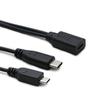 Um minuto dois telefone móvel tablet carregamento de dados linha de extensão Android Type-c fêmea para micro macho + TYPE-C macho