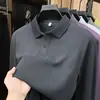 Camisa polo de manga comprida de algodão de fibra longa de alta qualidade de Xinjiang para homens, nova coleção de outono de 2026, camiseta casual de piquet 100% algodão para homens