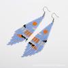 Pendientes de cuentas de estilo bohemio europeo y americano color tejido a mano borla larga pendientes de cuentas Miyuki venta al por mayor
