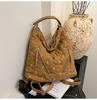 Bolso Bandolera Cruzado Estilo Universitario de Moda Transfronteriza para Mujer 2024 Nueva Llegada Bolso Tote Diamante Casual de Gran Capacidad Mochila
