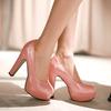Estoque Dropshipping Europeu e Americano Sexy Casual Moda Couro Patente Salto Alto Feminino Boca Rasa Sapatos de Salto Único X25020027