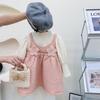 Conjunto de Falda con Tirantes de Longitud Media para Niña 2026 Invierno Vestido de Princesa para Bebé Niña con Forro Polar y Vestido Engrosado Conjunto de Dos Piezas
