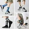 Meias Zhuji Meias Masculinas de Cano Médio Algodão Primavera, Outono e Inverno Desodorantes e Absorventes de Suor Masculino Adolescentes Alunos do Ensino Fundamental Meninos