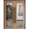 Manija de Puerta Deslizante de Aluminio Tallado Estilo Chino, Manija Grande de Alto Nivel para Hotel, Caja, Sala de Exposiciones, Tienda, Puerta de Arte Negra