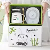 Taza cálida taza de cerámica de 55 grados taza de temperatura constante caja de regalo tesoro nacional panda actividades empresariales pequeño regalo LOGO regalo a mano