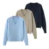 Ropa de Mujer Transfronteriza 2026 Moda Estilo Europeo y Americano Casual Suave al Tacto Suéter de Punto Cardigan Cuello en V Mujer M87088
