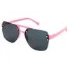Gafas de Sol para Niños de Moda Sin Marco y de Alta Gama Gafas de Sol Ovaladas Anti-UV Gafas de Doble Puente 131 Rt147 3