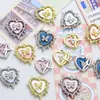 Colgante Creativo de Corazón con Zirconia de Goteo de Aceite Colgante de Aleación Material para Collar Pulsera Pendientes Accesorios de Ropa Hechos a Mano DIY