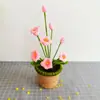 Decoraciones y Adornos de Ganchillo Hechos a Mano para Interiores, Similares a los de Xiaohongshu, con Macetas Falsas y Arreglos de Flores Artificiales