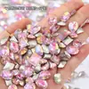 Rhinestone Colorido Misto Soda Fundo Pontiagudo Atacado Decorações para Unhas Por Libra Transparente Branco Irregular Doces Rhinestones para Nail Art Doce de Rocha
