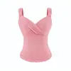 Atractivo conjunto de malla puramente sexy con escote en V cruzado, camisola corta ajustada, falda de sirena ajustada de cintura alta