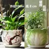 Vaso de flor suculenta cerâmica vaso de árvore velha diâmetro grande liquidação combinação especial cerâmica grossa retangular com prato criativo