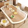Flor Transparente Ovalado Mantel de Mesa Impermeable y a Prueba de Aceite PVC Vidrio Suave Mantel No Lavable Alfombrilla Protectora de Escritorio Antiescaldante