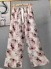 Pantalones de pijama de algodón para mujer, verano, finos, estampados, casuales, de pierna ancha, pueden usar mujeres embarazadas, comercio exterior, pantalones de talla grande