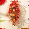 Decorações de Ano Novo de 2026, Ano do Cavalo, para o Festival da Primavera e o Dia de Ano Novo, Decorações de Cordão de Frutas Vermelhas de Alto Padrão para a Sala de Estar, Enfeites Pendentes de Frutas da Fortuna