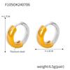 Brincos Elegantes Estilo Coreano Transfronteiriço Retrô com Pontos Cruzados Anel Banhado em Aço Titânio Ouro 18k Real Brincos Distintivos de Nicho para Mulheres