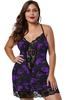 Comercio Exterior Europeo y Americano Transfronterizo Ropa Interior Sexy Nueva Talla Grande Tirantes Vestido de Noche Estampado para Mujer Pueden Usarlo las Chicas Gorditas