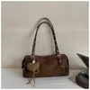 Estilo Coreano Otoño Nueva Llegada 2026 Nuevo Maillard Mate Bolso Tote de Gama Alta Bolso de Mano Bolso de Hombro Único Bolso Cruzado Debajo del Brazo