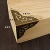 Chengyu 5cm Latón Puro Antiguo Chino Decorativo Muebles Accesorios de Cobre Protección de Esquina Envoltura de Borde Flor de Esquina Caja de Madera Caja de Madera Esquina