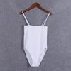 Estilo Nuevo de Comercio Exterior Europeo y Americano para Mujer Sexy Color Sólido Ajustado Tirantes de Top Plano Mono Base Chaleco Pequeño Envoltura de Pecho Ropa Interior