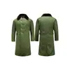 Casaco longo de algodão para homens, espessado para o inverno, cor verde sólida, casaco militar de ajuda a desastres, roupa de algodão resistente ao frio, vestuário civil para ajuda a desastres e proteção contra o frio