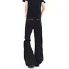 Calça Jeans Estreita Bordada com Quatro Listras Pretas para Homem, Estilo Americano Primavera e Outono com Design Único, Calça Reta com Barra Flare