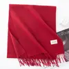 Cachecol echarpe de cashmere liso feminino inverno alta qualidade à prova de vento quente estilo coreano versátil cachecol senhoras atacado