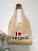 Bolsa Perezosa y Relajada para Mujer Gran Capacidad 2025 Nuevo Estilo Étnico Bolso Tejido Estilo Vacacional Bolsa de Playa para la Costa de Moda