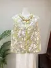 Colete Estilo Pintura a Óleo da Moda Zhi Li 2026 Primavera Novo Elegante Estilo Chinês Sem Mangas com Fechamento por Botão