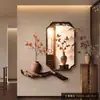 Pintura Decorativa para o Hall de Entrada, Apresentando Caquis Simbolizando Boa Sorte, Adequada para Pendurar no Corredor, Novo Estilo Chinês com um Toque de Luxo, Mural Combinado para Entrada