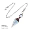 Pêndulo de Cristal Transfronteiriço com Pedra Triturada e Resina, Cor Cobre Vermelho Antigo, Cone Hexagonal de Ponta Única, Acessório de Yoga Meditação, Pêndulo de Frequência Ajustável