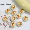Perlas de Comida con Agujero Pasante de Acrílico Estampado de Dibujos Animados Perlas Sueltas Accesorios DIY Hechos a Mano Cadena para Teléfono Móvil Colgante Material de Joyería