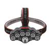 Linterna frontal LED recargable de múltiples fuentes de luz transfronteriza, luz fuerte súper brillante, lámpara de pesca exterior, linterna frontal de largo alcance