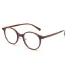 8173 Gafas de Montura Lisa Tr90 Marrón Frío Xiaohongshu Montura Redonda de Moda de Alta Gama para Mujer Montura para Gafas de Miopía para Hombre