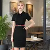 Vestido de Trabajo Profesional en Stock, Manga Corta de Verano, Elegante y con Estilo para Mujer, Adecuado para Maestras de Jardín de Infancia, Esteticistas y Personal de Joyería