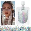 Gel Corporal Chameleon Transfronterizo con Purpurina 12 Colores Sombra de Ojos Brillante Parches de Purpurina para Rostro y Cabello Maquillaje para Festival y Carnaval