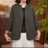 Nuevo cárdigan jacket de moda elegante para mujer de talla grande, manga tres cuartos, holgado, versátil, adelgazante, para principios de otoño de 2026