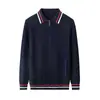Suéter de Punto de Algodón para Hombre Otoño/Invierno 2026 con Solapa, Cardigan Exterior a Rayas de Moda y Versátil Cómodo Holgado