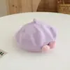 Boina Infantil Outono e Inverno Nova Estilo Coreano Estilo Princesa Chapéu de Lã para Meninas e Bebês Chapéu de Pintor Colorido Doce Tendência Meninas