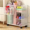 Cesta de almacenamiento para colchoneta de yoga, estante de almacenamiento para equipo deportivo y de fitness, carrito estante pequeño, estante para bádminton con ruedas para uso doméstico