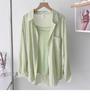 Cardigan de Verano Perezoso Estilo Francés, Camisa Delgada Protectora del Sol, Manga Larga Nueva Holgada 2026 Camisa Chaqueta Top