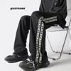 Calça Masculina Tendência Outono/Inverno Estilo Hong Kong Hip-Hop Lun Reta Solta Esportiva Casual
