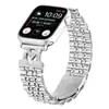 Adequado para Apple Watch de 1ª a 10ª Geração Pulseira de Aço Inoxidável Apple Watch Ultra Pulseira de Aço Brilhante de Sete Contas em Forma de M