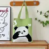 Bolsa de Ombro Flor Doce Estilo Japonês e Coreano Bolsa Tote de Tricô de Grande Capacidade Versátil para o Dia a Dia Bolsa para Livros de Estudante