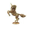 Latón Vintage Antiguo Adornos Kirin de Fuego Kirin de Fuego de un Cuerno Pequeñas Artesanías de Latón Bronce Decorativas Pequeños Adornos Lote