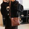 Bolso de cubo vintage para mujer, bolso de mano de moda con nueva textura 2025, bolso de hombro personalizado, bolso cruzado estilo occidental